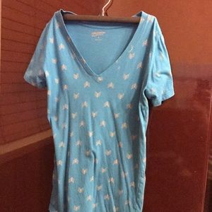 Juniors teal v neck t shirt